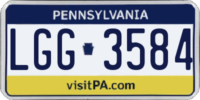 PA license plate LGG3584