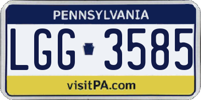 PA license plate LGG3585