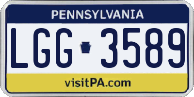 PA license plate LGG3589