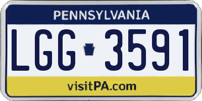 PA license plate LGG3591
