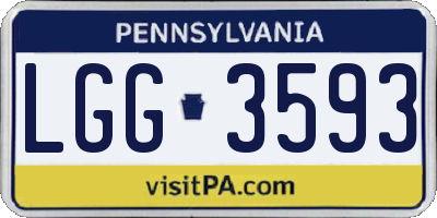 PA license plate LGG3593