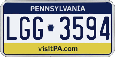 PA license plate LGG3594