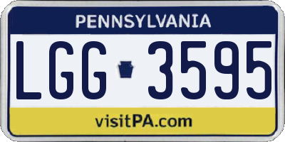 PA license plate LGG3595