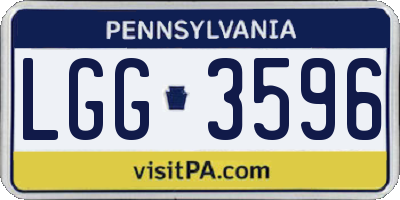 PA license plate LGG3596