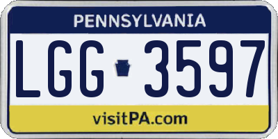 PA license plate LGG3597