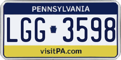 PA license plate LGG3598