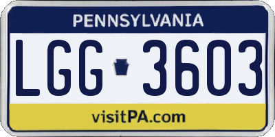 PA license plate LGG3603