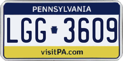 PA license plate LGG3609