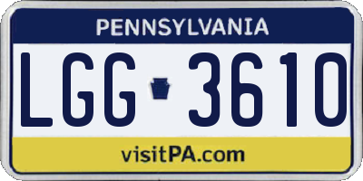 PA license plate LGG3610