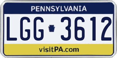 PA license plate LGG3612
