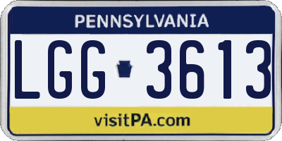 PA license plate LGG3613