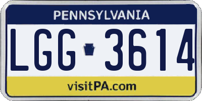 PA license plate LGG3614