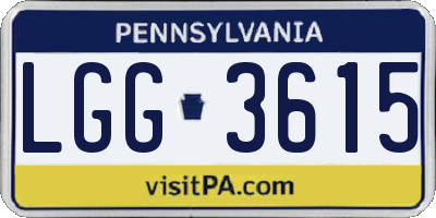 PA license plate LGG3615