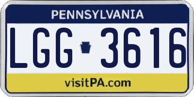 PA license plate LGG3616