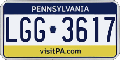 PA license plate LGG3617