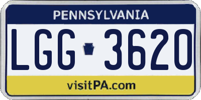 PA license plate LGG3620