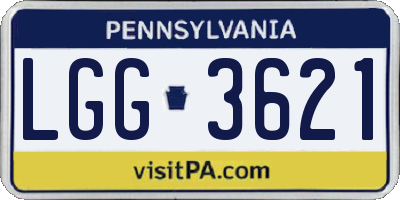 PA license plate LGG3621