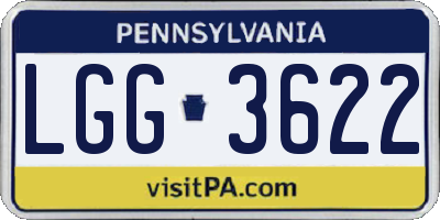 PA license plate LGG3622