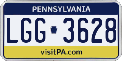 PA license plate LGG3628