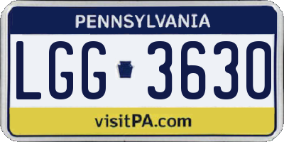 PA license plate LGG3630