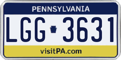 PA license plate LGG3631
