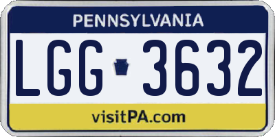 PA license plate LGG3632