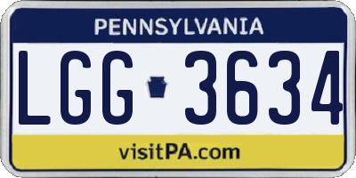 PA license plate LGG3634