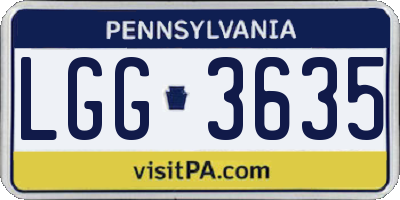PA license plate LGG3635