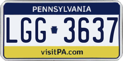 PA license plate LGG3637