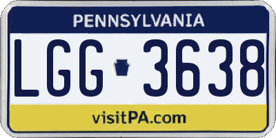 PA license plate LGG3638