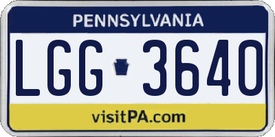 PA license plate LGG3640