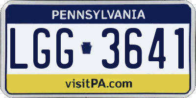 PA license plate LGG3641