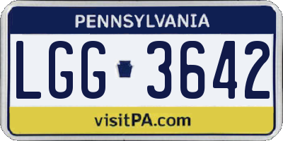 PA license plate LGG3642