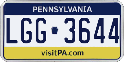 PA license plate LGG3644