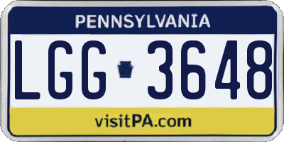 PA license plate LGG3648