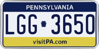 PA license plate LGG3650