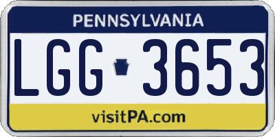 PA license plate LGG3653