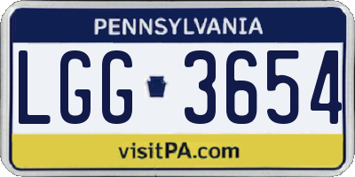 PA license plate LGG3654