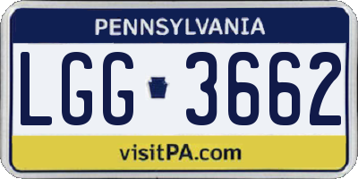 PA license plate LGG3662