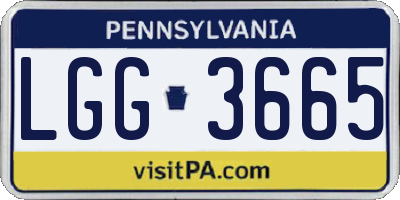 PA license plate LGG3665