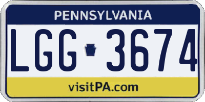 PA license plate LGG3674