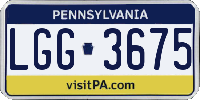 PA license plate LGG3675