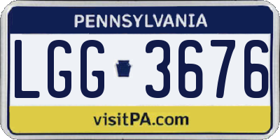 PA license plate LGG3676