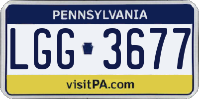 PA license plate LGG3677