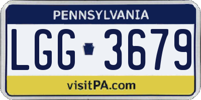 PA license plate LGG3679