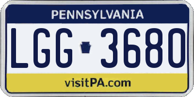 PA license plate LGG3680