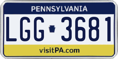 PA license plate LGG3681