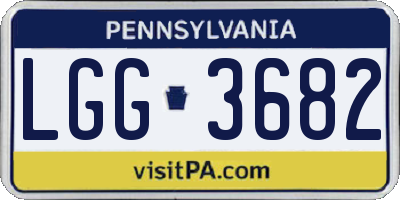 PA license plate LGG3682