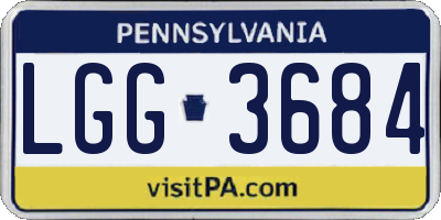 PA license plate LGG3684