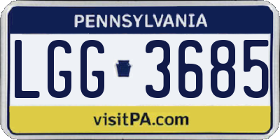 PA license plate LGG3685